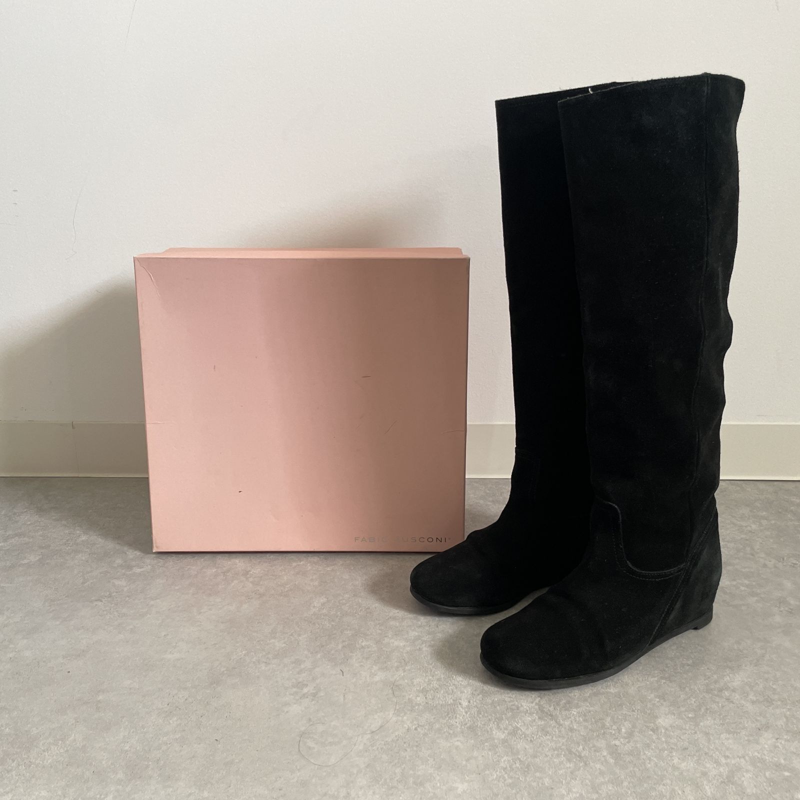 定価6万 FABIO RUSCONI VELOUR LONG BOOTS ファビオルスコーニ ベロア ロングブーツ