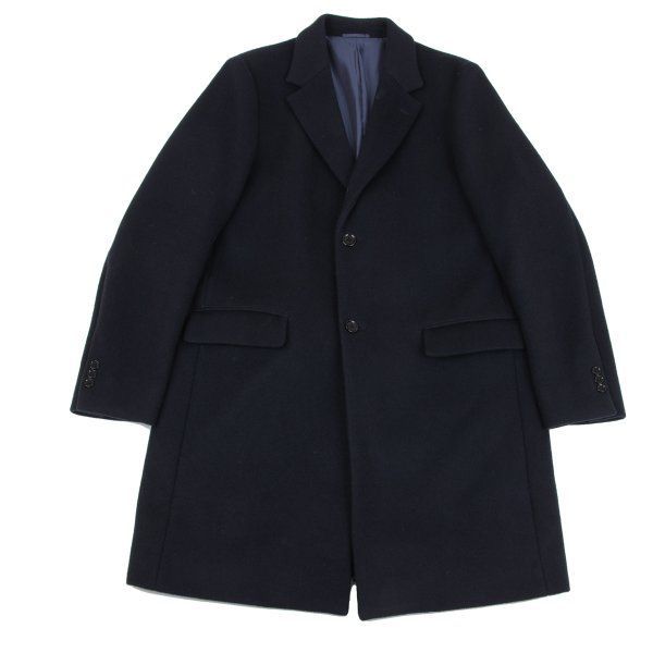 ユナイテッドアローズ グリーンレーベルリラクシングUNITED ARROWS green label relaxing ウールナイロンチェスターコート 紺XL