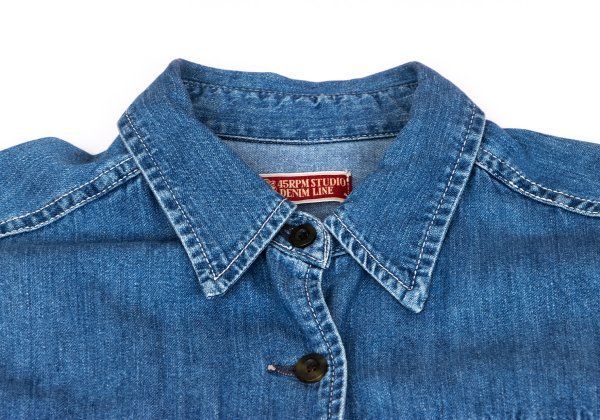 45RPM STUDIO ウォッシュドデニムシャツワンピース 青M位 - メルカリ