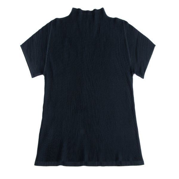プリーツプリーズPLEATS PLEASE ミストプリーツハイネックTシャツ 紺3