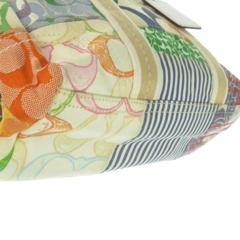 【中古】コーチ COACH ハンドバッグ パッチワーク キャンバス シグネチャー レザー 革 ロゴ ベージュ 10454 /CK30 コーチ COACH ハンドバッグ パッチワーク キャンバス シグネチャー