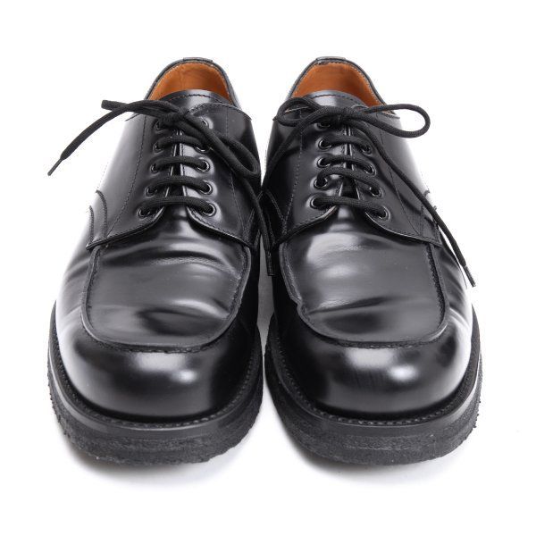 シルバノマッツァSilvano Mazza Uチップレザーシューズ 黒7.5(26.5cm位