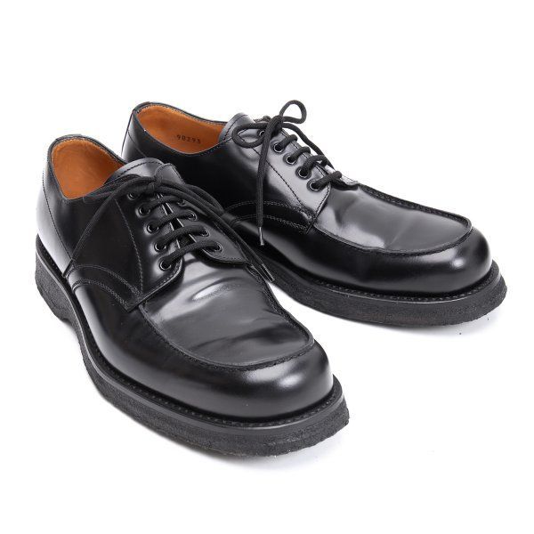 シルバノマッツァSilvano Mazza Uチップレザーシューズ 黒7.5(26.5cm位