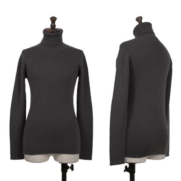 ワイズY's ウールハイネックニットセーター グレー3