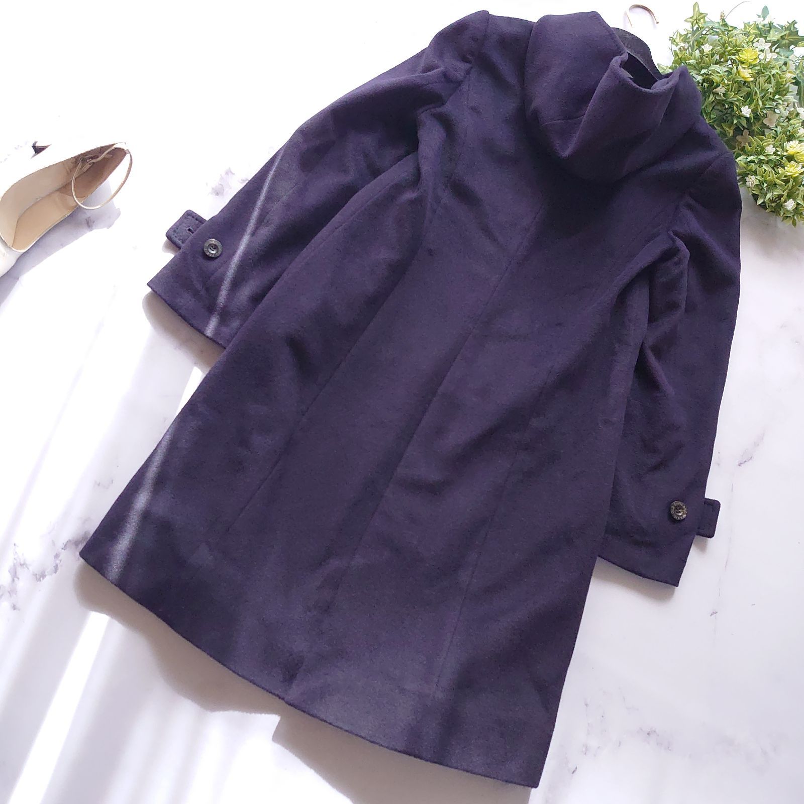 近年モデル オールドイングランド アンゴラビーバーフードコート 紺