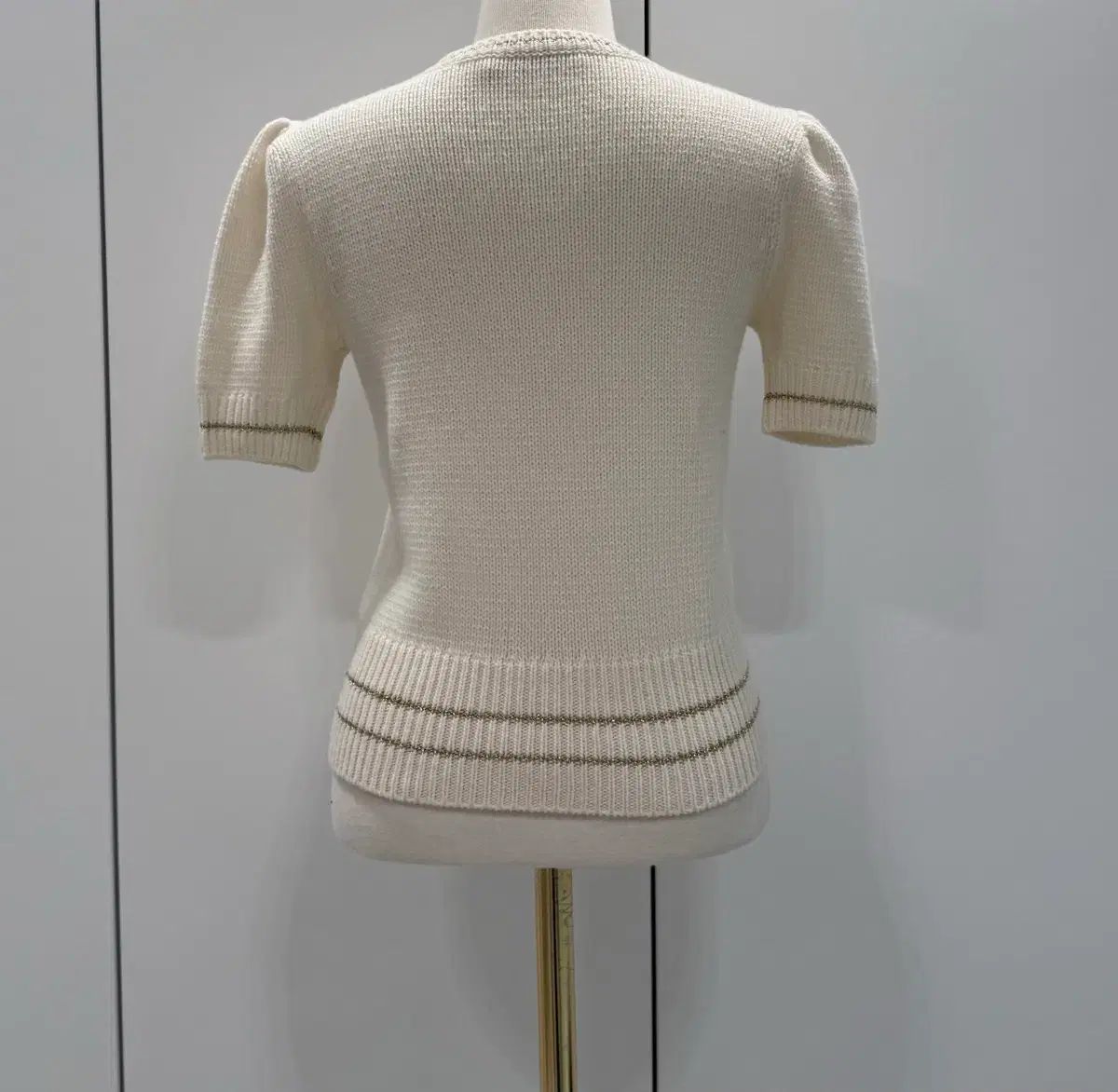 Dior ディオール エクリュ カシミア ウール パフ 半袖 ニット 34