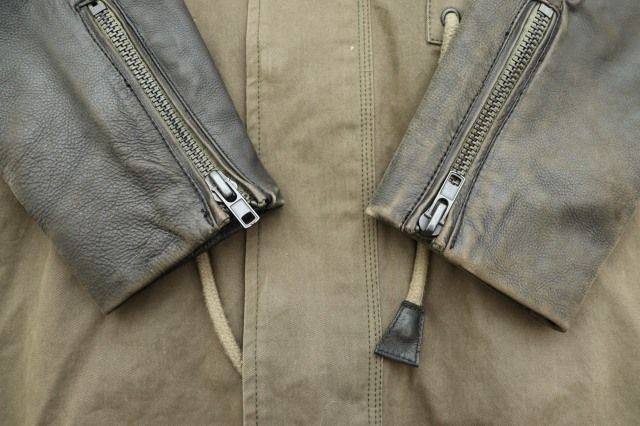 ディーゼル DIESEL M-51型 USED加工 袖レザー モッズコート M カーキ