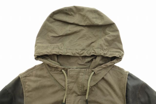 ディーゼル DIESEL M-51型 USED加工 袖レザー モッズコート M カーキ