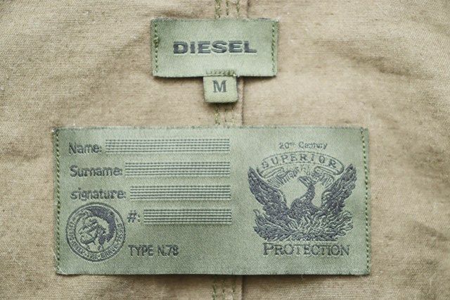 ディーゼル DIESEL M-51型 USED加工 袖レザー モッズコート M カーキ