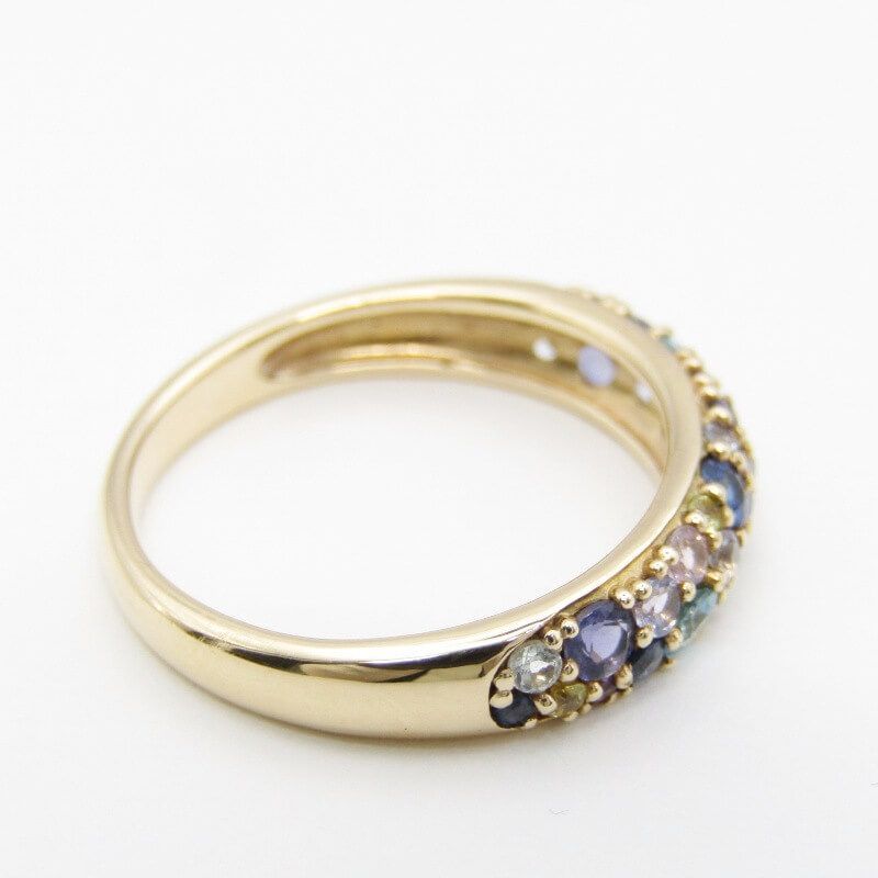 美品 BIZOUX ビズー リング K10YG マルチカラージュエル レーヴブルー