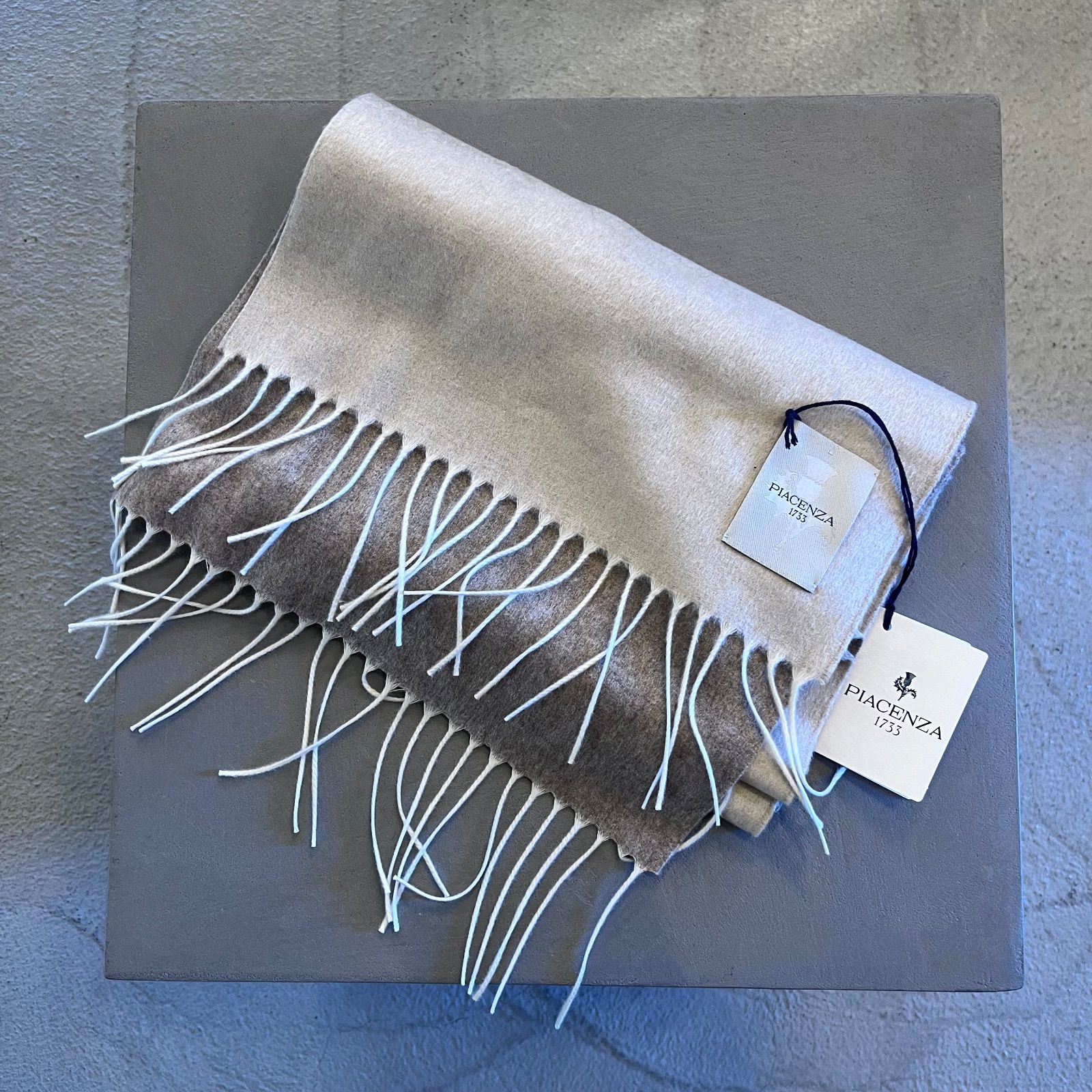 PIACENZA/ピアチェンツァ ストール ダブルフェイス ベージュ/ブラウン