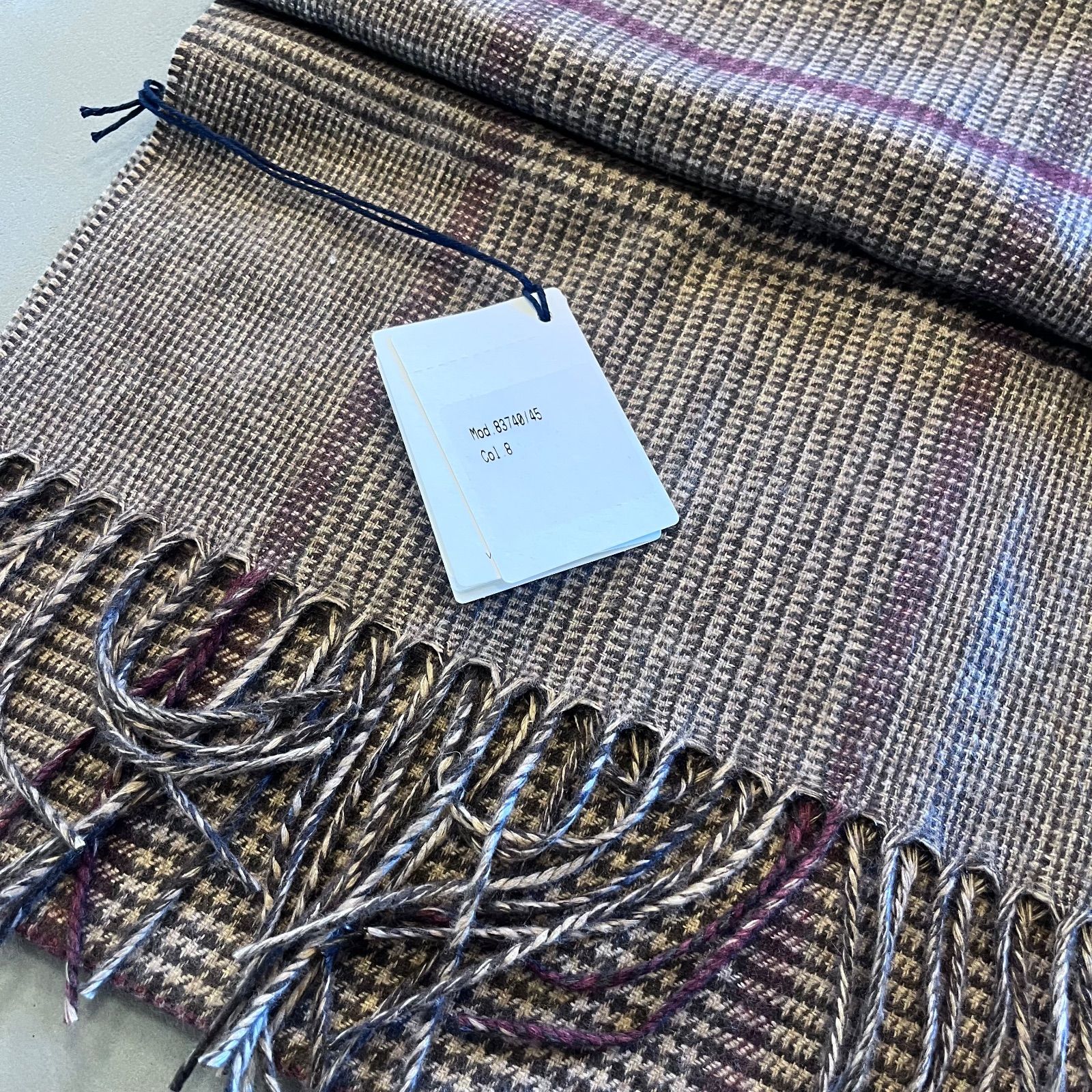 ストール グレンチェック ベージュ レッド col 8 マフラー カシミヤ シルク