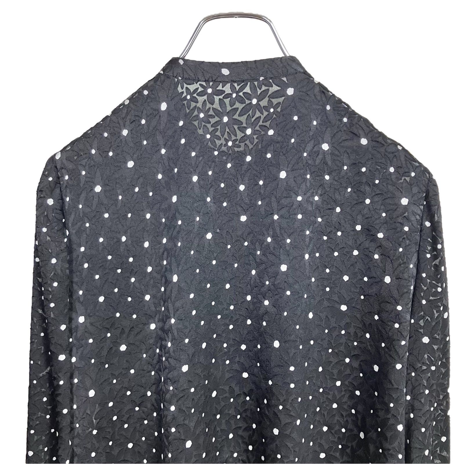 ANAYI 2022SS フラワーオパールフリル ブラウス 38 ブラック 黒 アナイ