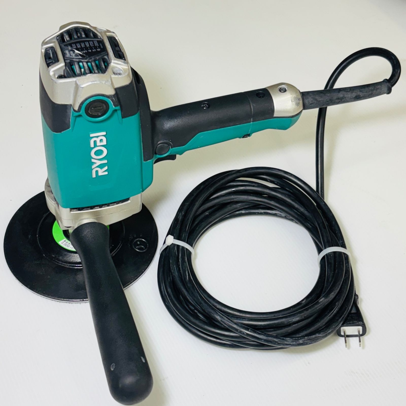 動作良好 京セラ Kyocera 旧リョービ 電子シングルアクションポリッシャー PE-201 補助ハンドル付