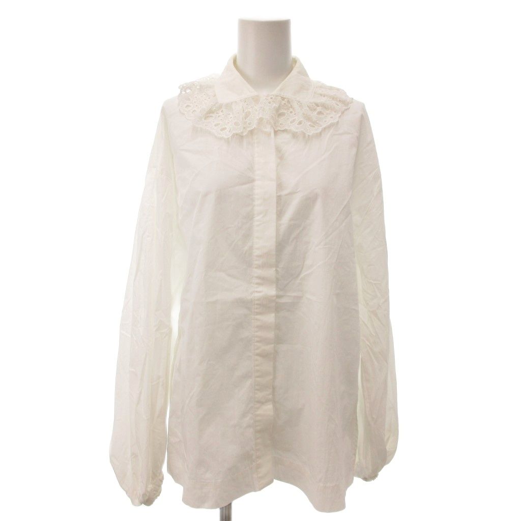 マチャット MACHATT 22AW レースカラーブラウス 長袖 シャツ F 白