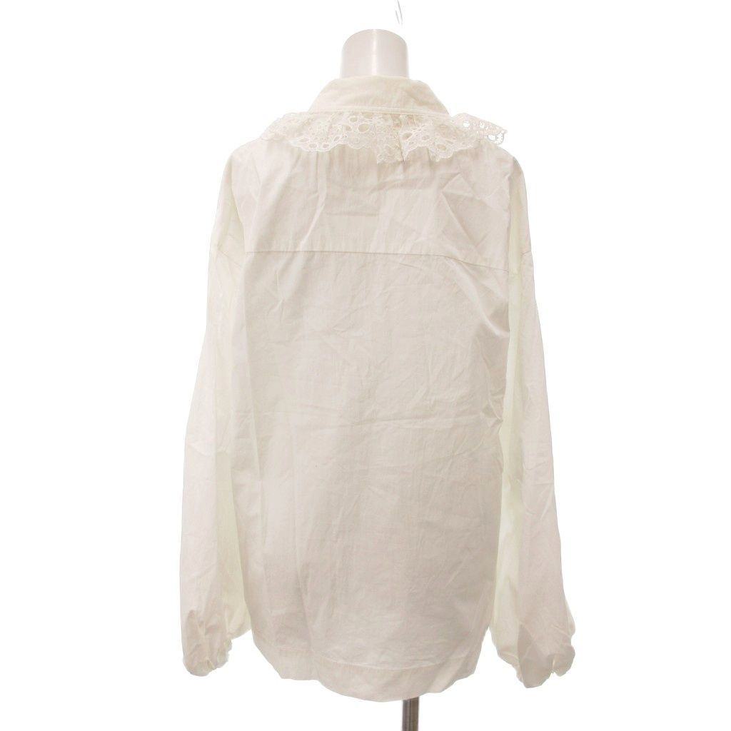 マチャット MACHATT 22AW レースカラーブラウス 長袖 シャツ F 白
