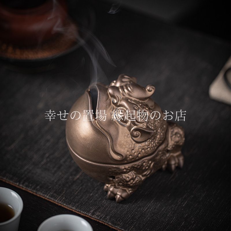 カエル 蛙 置物 縁起物 金運 ヒキガエル 香炉 銭蛙 風水 財運 開運