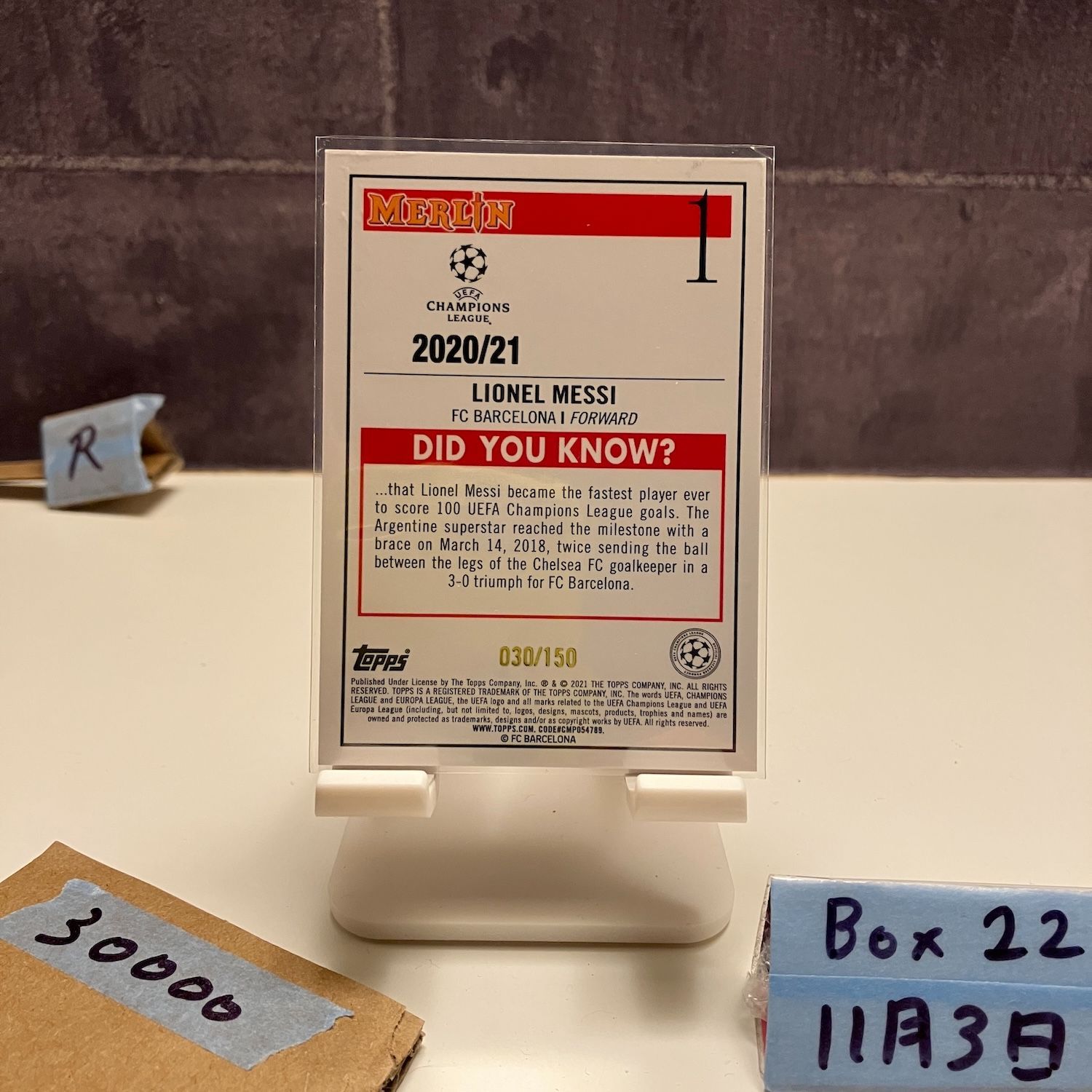 2021 Topps Merlin Chrome Lionel Messi 030/150 FC Barcelona