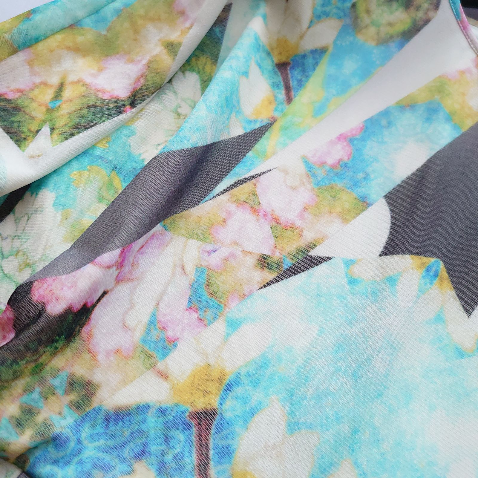 ヴィヴィアンタム パワーネット ロータス ロングワンピース 花柄 S-M