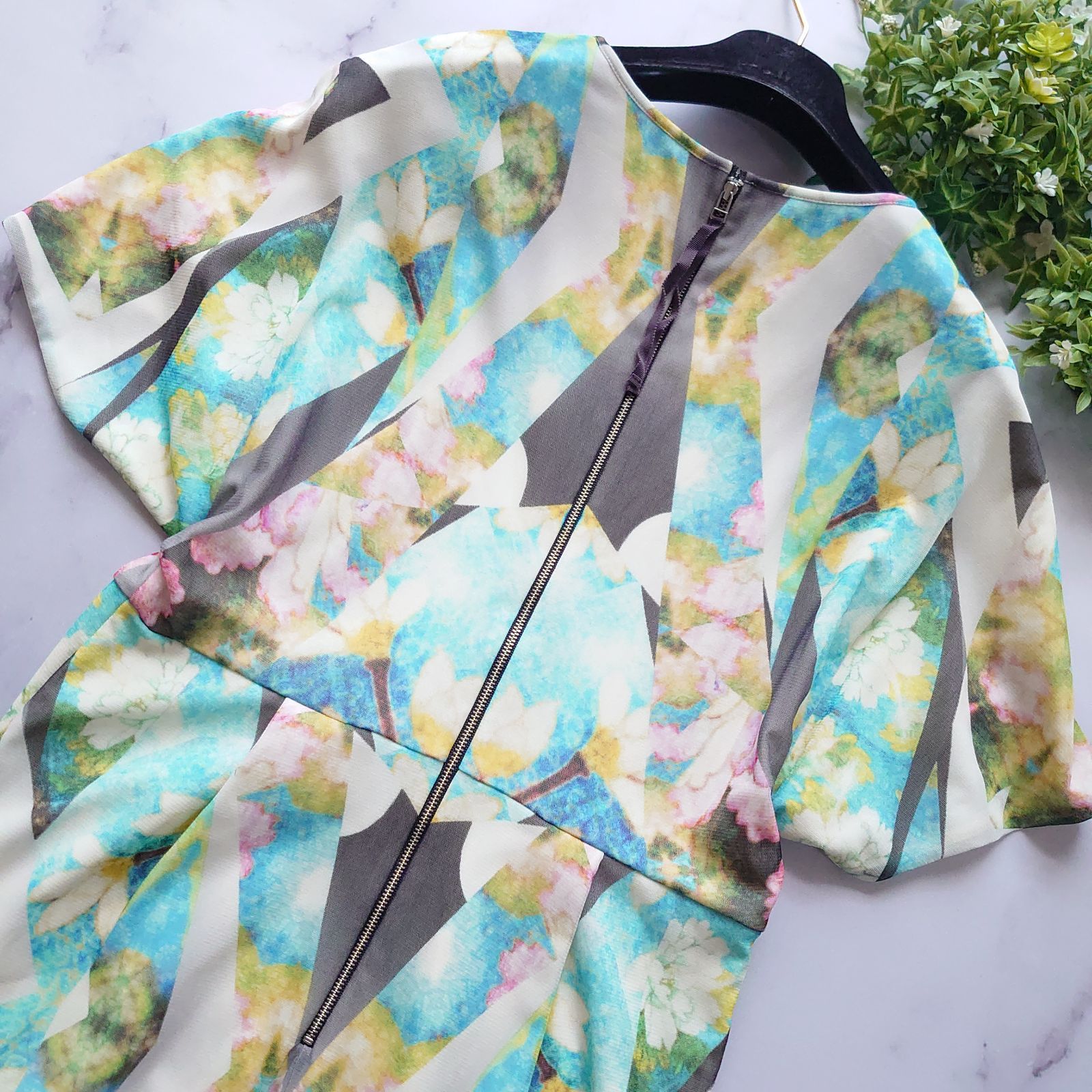 ヴィヴィアンタム パワーネット ロータス ロングワンピース 花柄 S-M