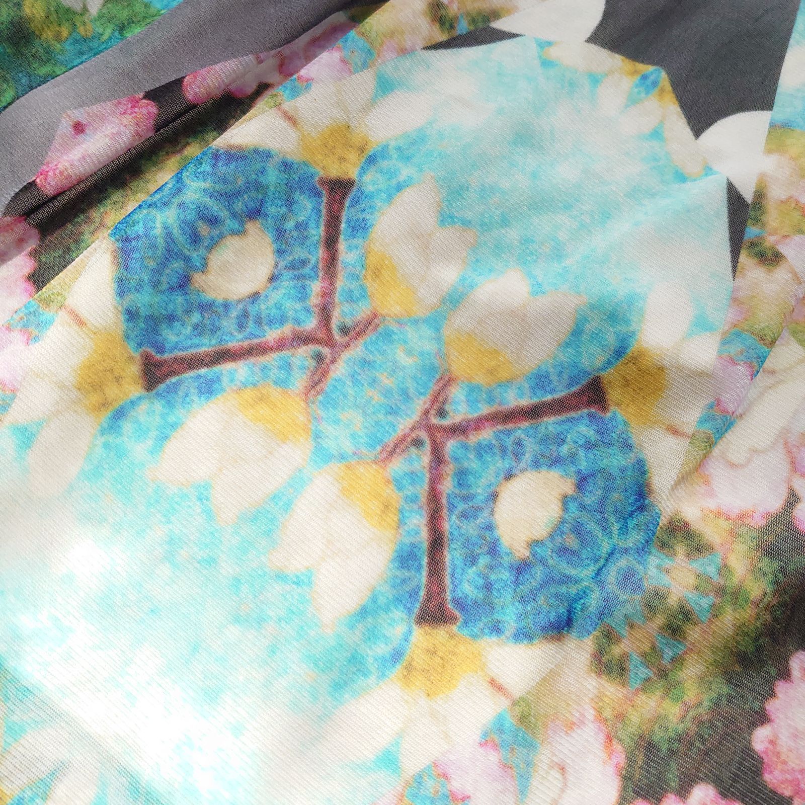 ヴィヴィアンタム パワーネット ロータス ロングワンピース 花柄 S-M