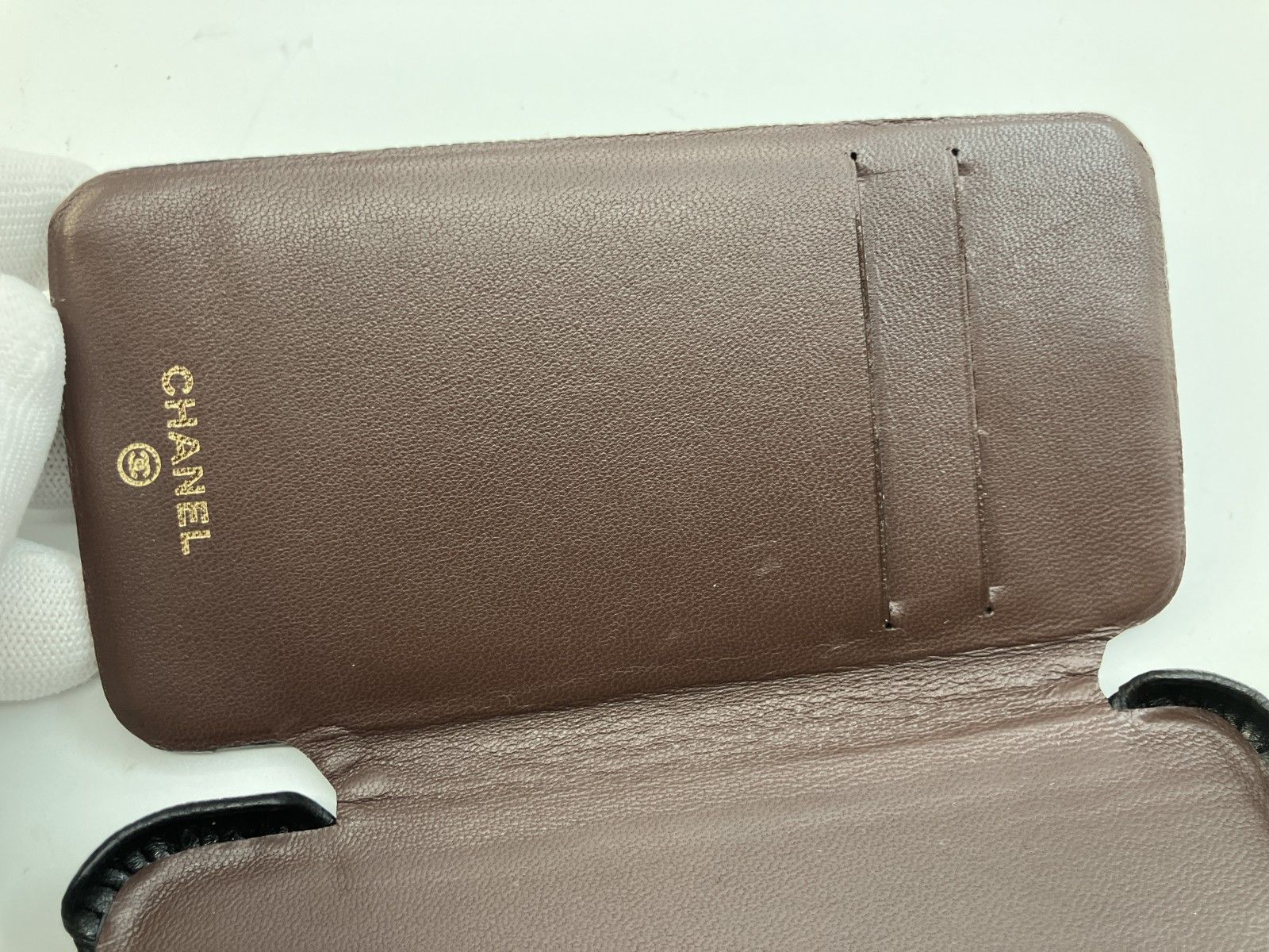 CHANEL シャネル キャビアスキン 手帳型 iPhoneケース ブラック iPhone