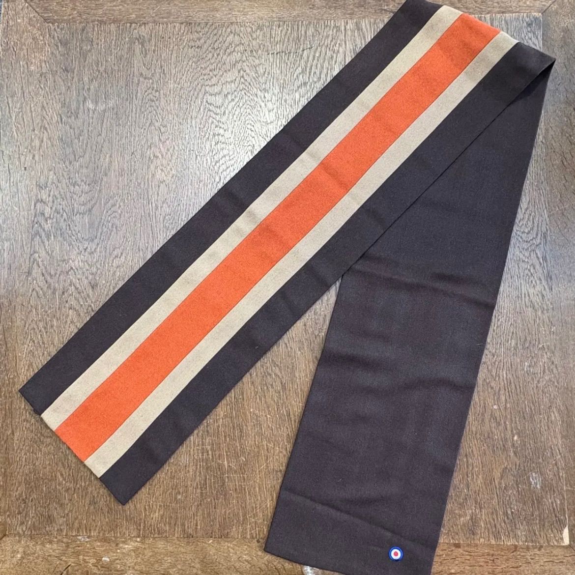 original john WOOLY SCHOOL SCARF BROWN モッズ レトロ アイビー ストライプ マフラー スクールマフラー