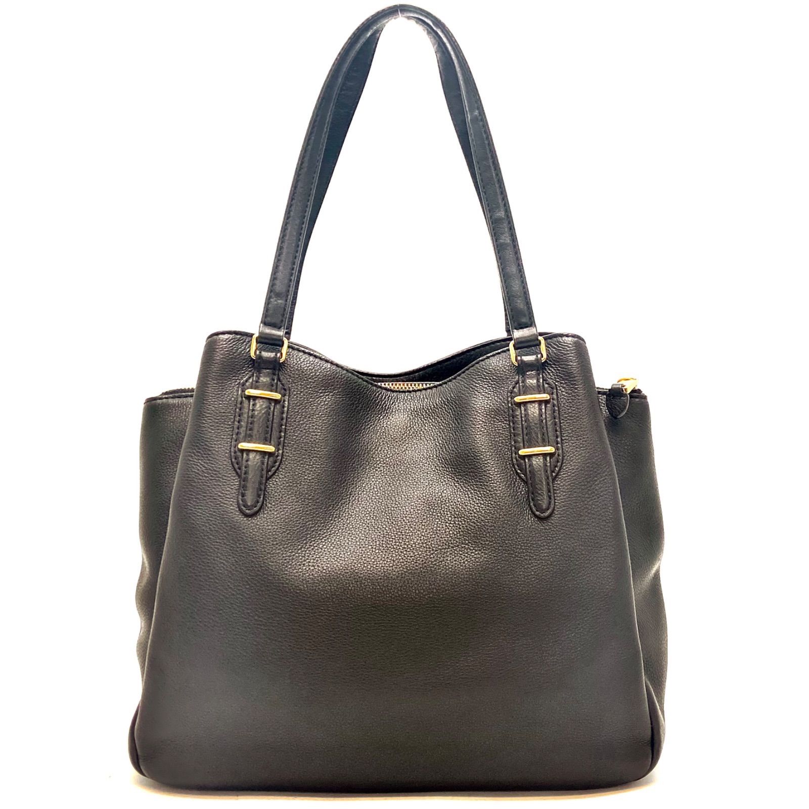 ラルフローレン トート ショルダーバッグ 本革 牛革 黒フォーマル