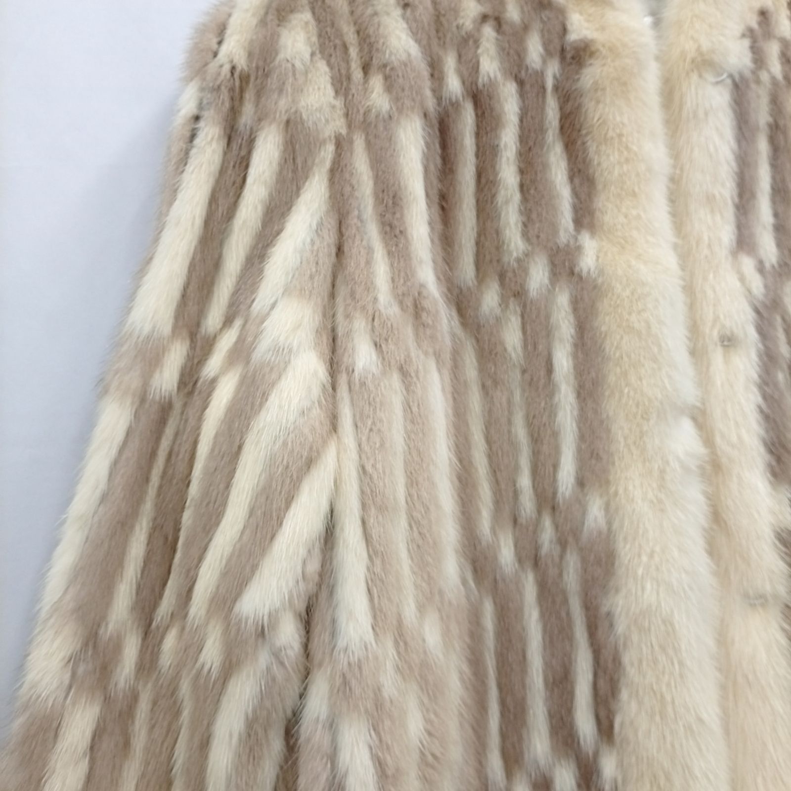 SAGA MINK コート 毛皮 ミンク ベージュ ブラウン サイズ6 名前刺繡