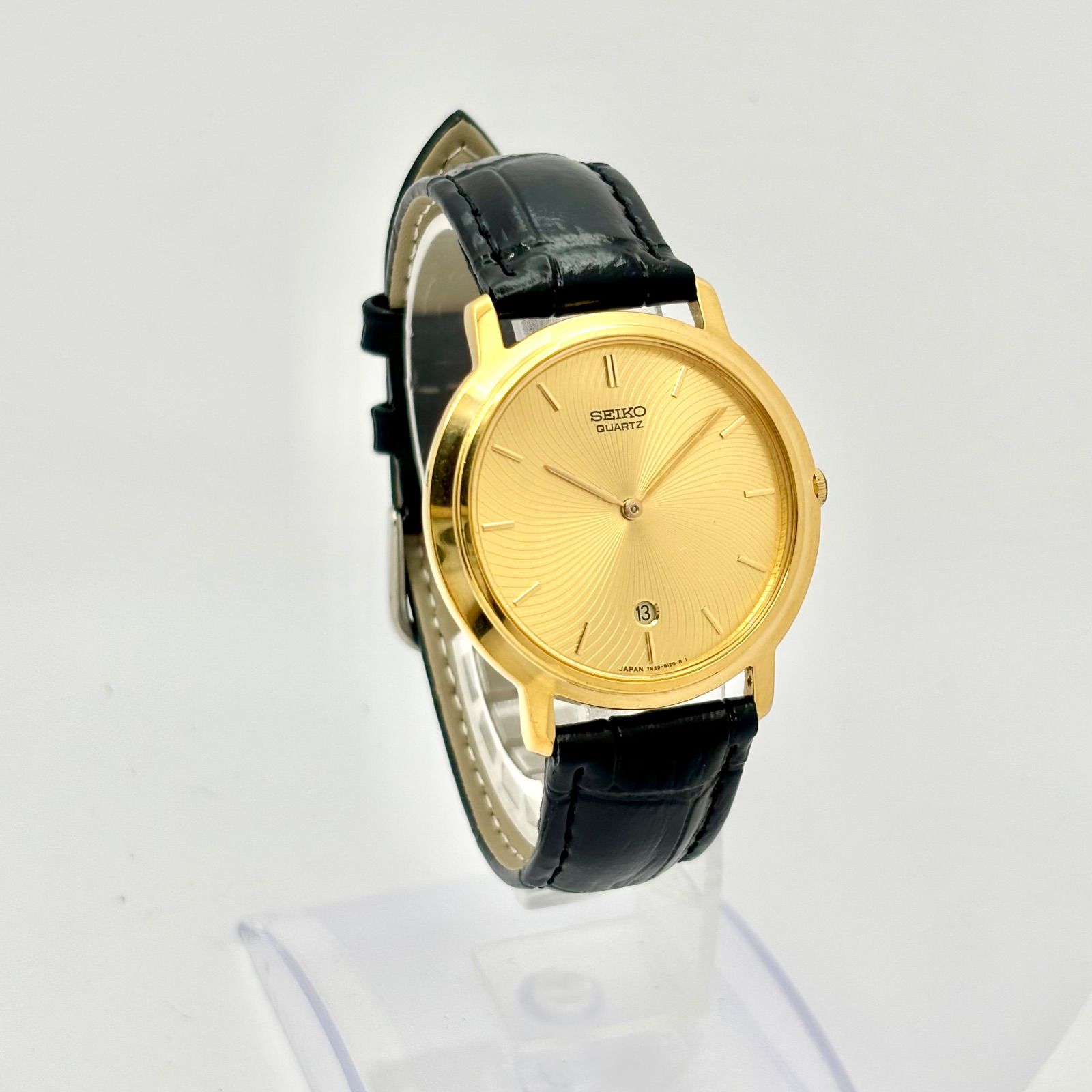 美品/新品電池】SEIKO セイコー メンズ 腕時計 ゴールド デイト 7N29