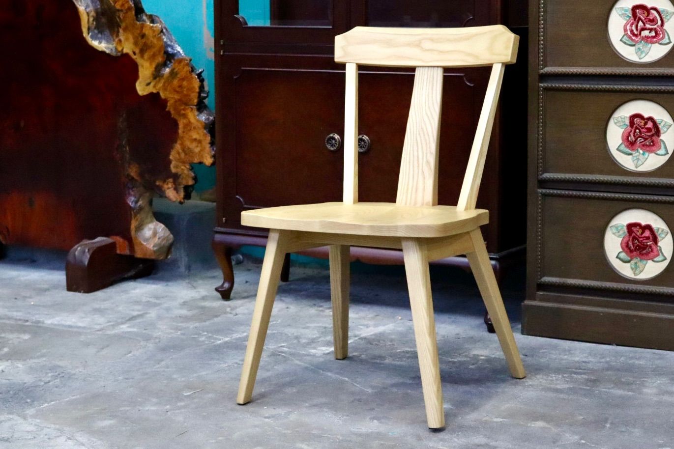 らくよう工芸 飛騨家具 ダイニングチェア アームレスチェア 椅子 木製 無垢材 シンプル ナチュラル カントリー