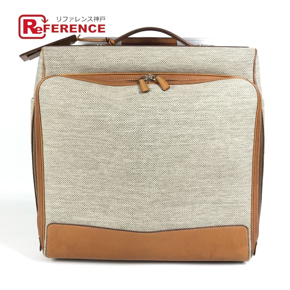 HERMES エルメス キャリーバッグ カレーシュ エクスプレス キャビン レザー キャンバス グレー