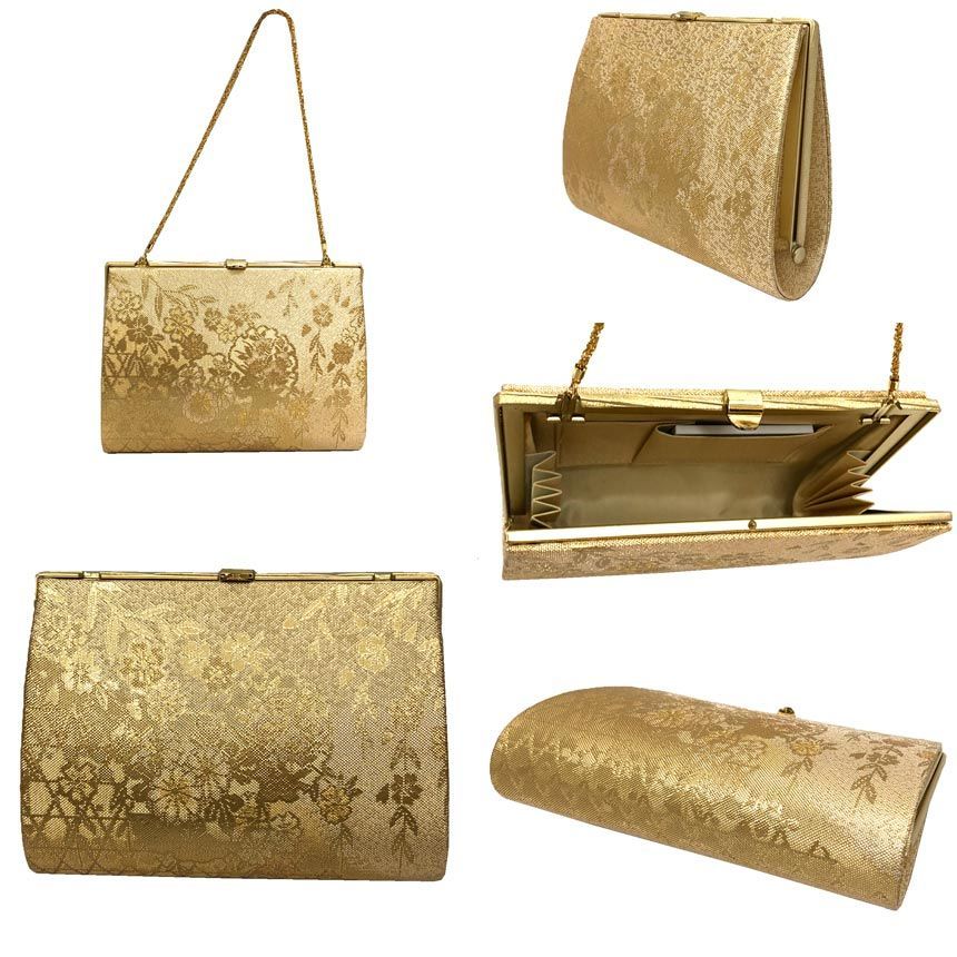 京やO 254 佐賀錦草履バッグ2点セット フォーマル 和装バッグ 着物バッグ 草履 下駄 履物 ゴールド 和洋兼用 着物にも洋服にも 正装用 黒留袖 色留袖 訪問着 附下 色無地 小紋 江戸小紋 オールシーズン対応 ♥