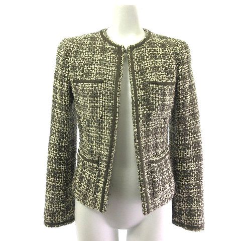 アンタイトル UNTITLED ノーカラージャケット ツイード ウール