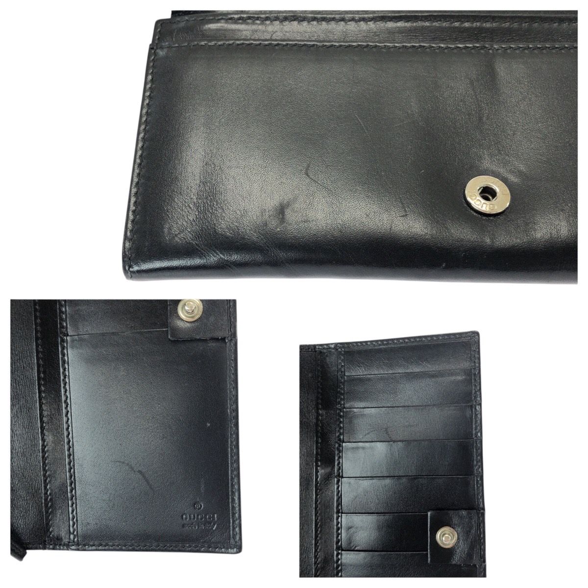 GUCCI グッチ ヴィンテージ ブラック 黒 シルバー金具 レザー 162841