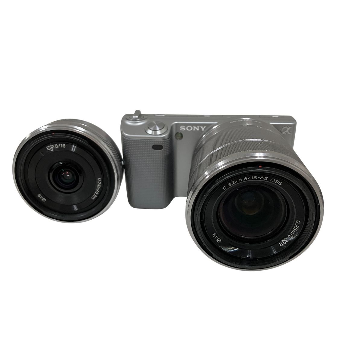 SONY NEX 5 D ダブル レンズ キット SEL 1855 ミラーレス 一眼 カメラ シルバー ソニー