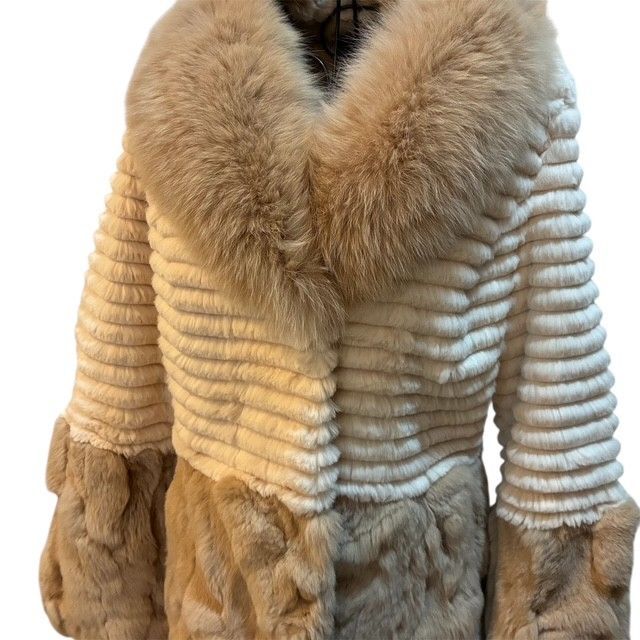 f shop リアルファーコート バイカラー レッキス×フォックス