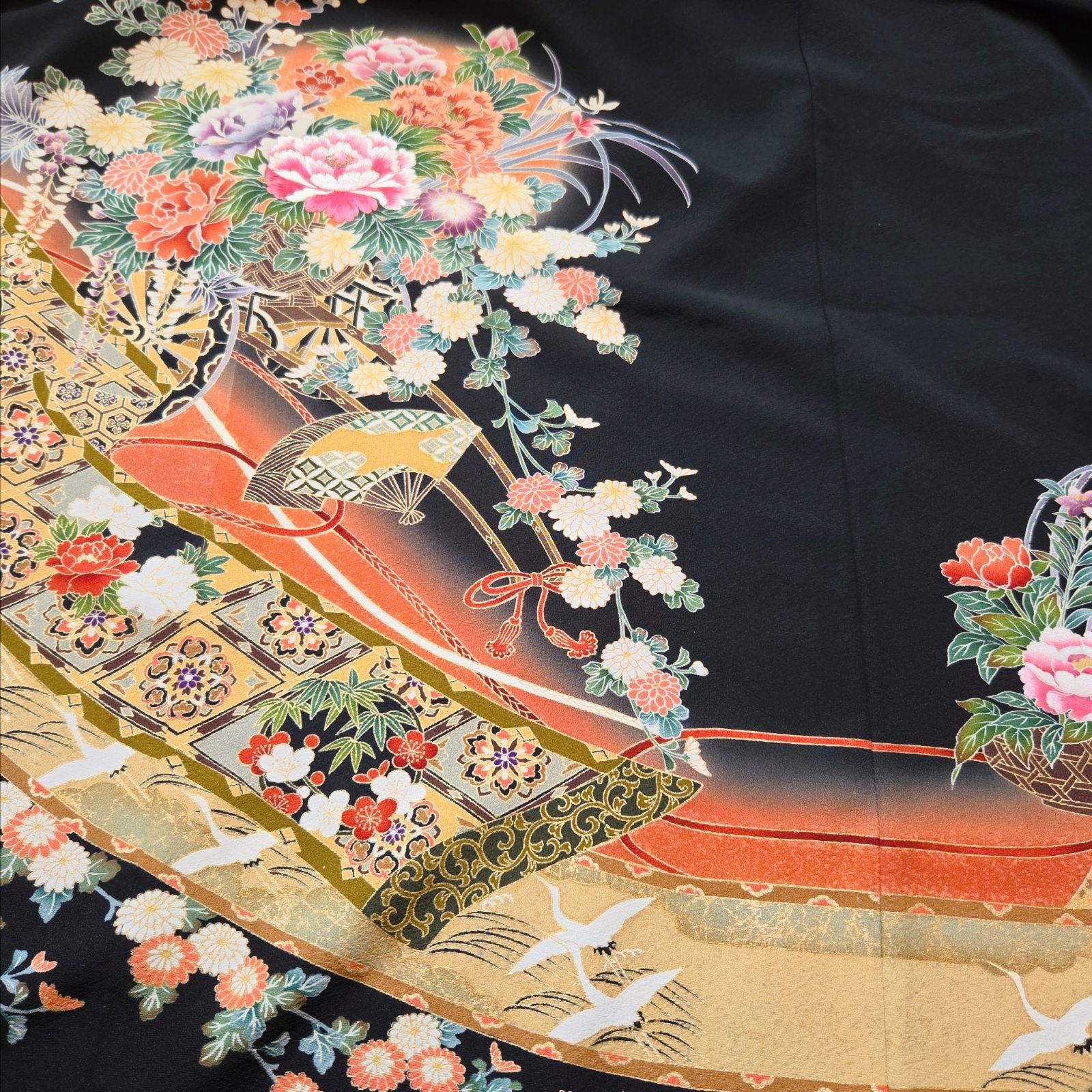 着物リメイク　大きいサイズ　ペプラム　セットアップ　黒留袖　カシュクール　ドレス 着物リメイク ペプラム セットアップ 黒留袖 大きいサイズ