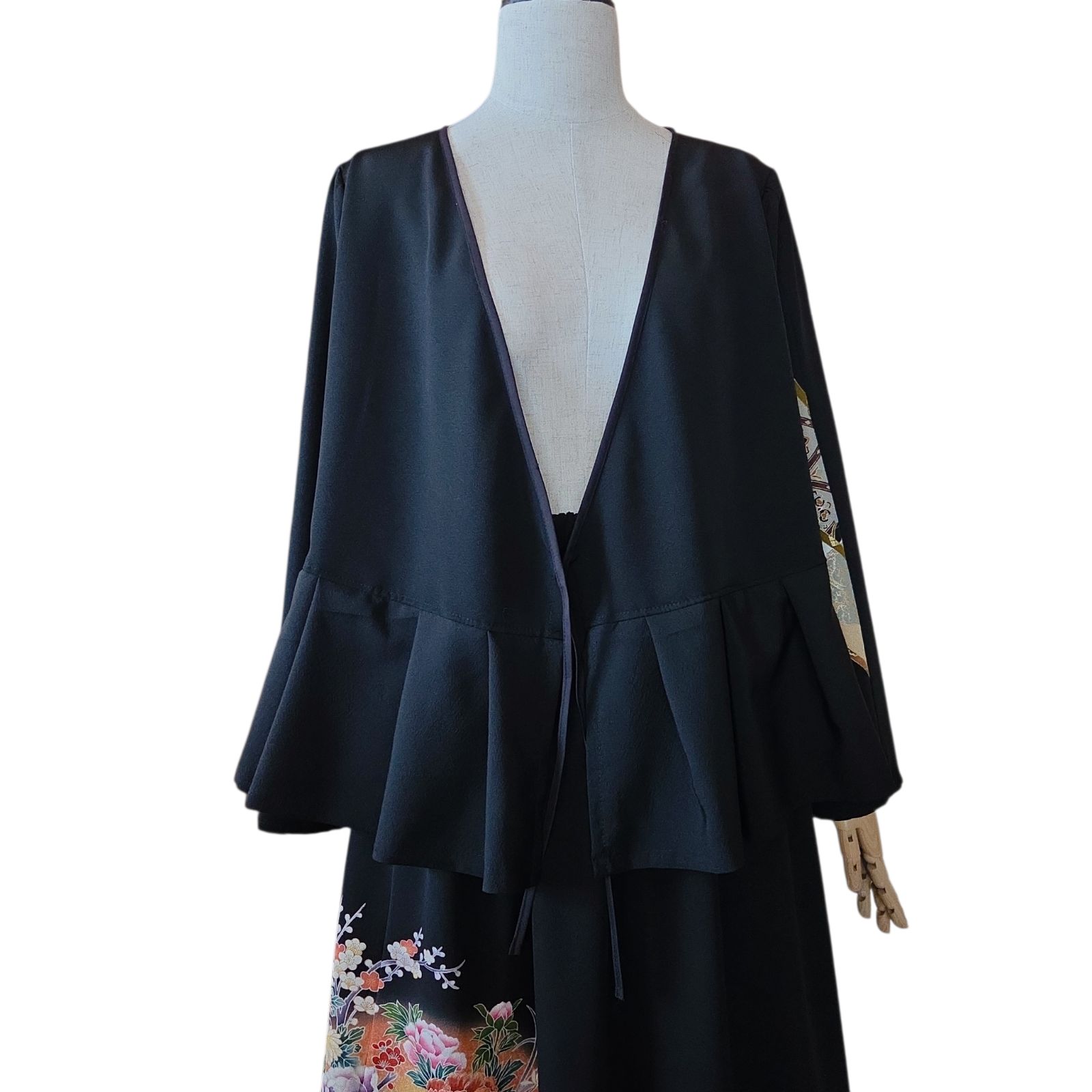 ❦Kaena❦ 着物リメイク セットアップ ペプラムカシュクールブラウス