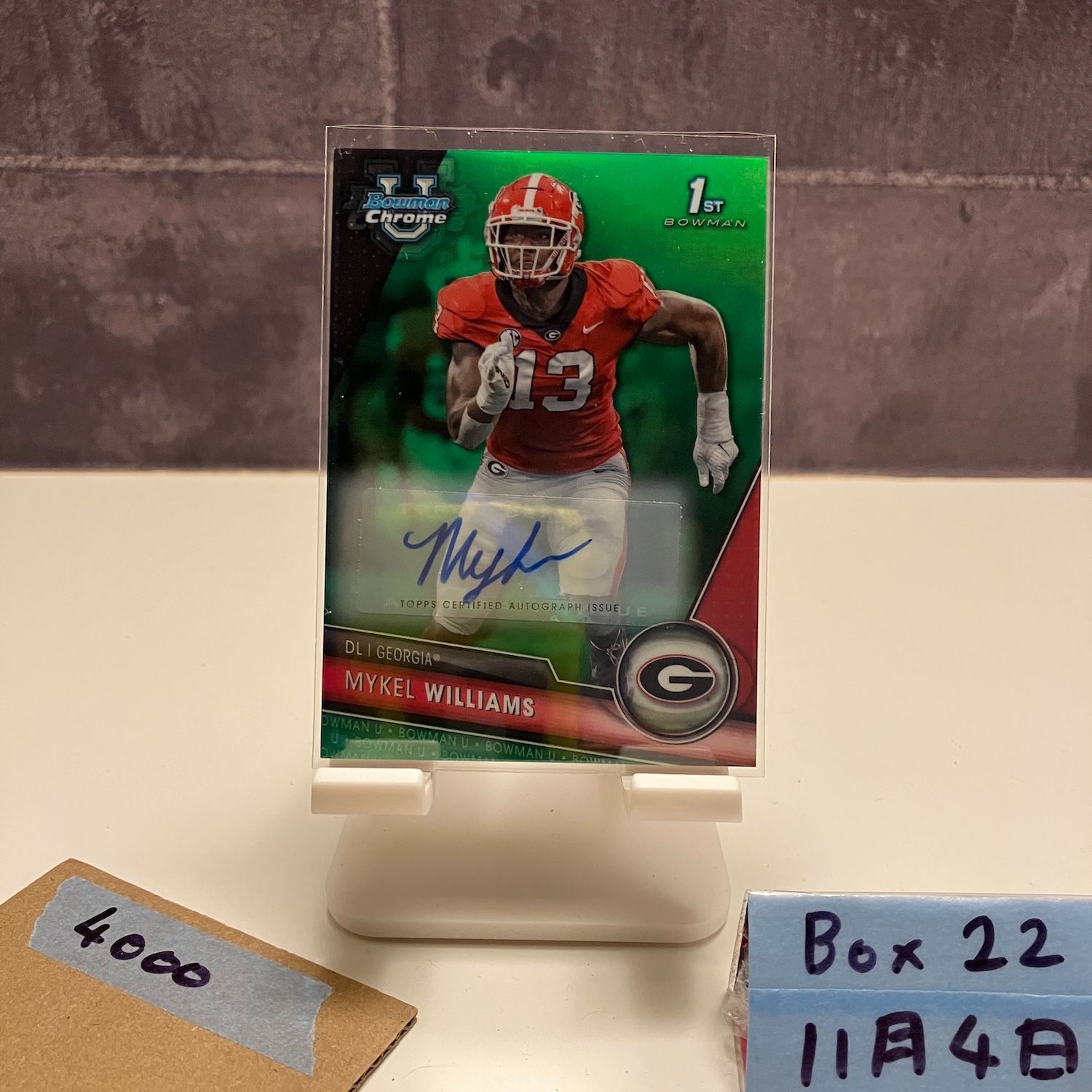 2023 Topps Chrome Mykel Williams 17/99 直筆サインカード Georgia