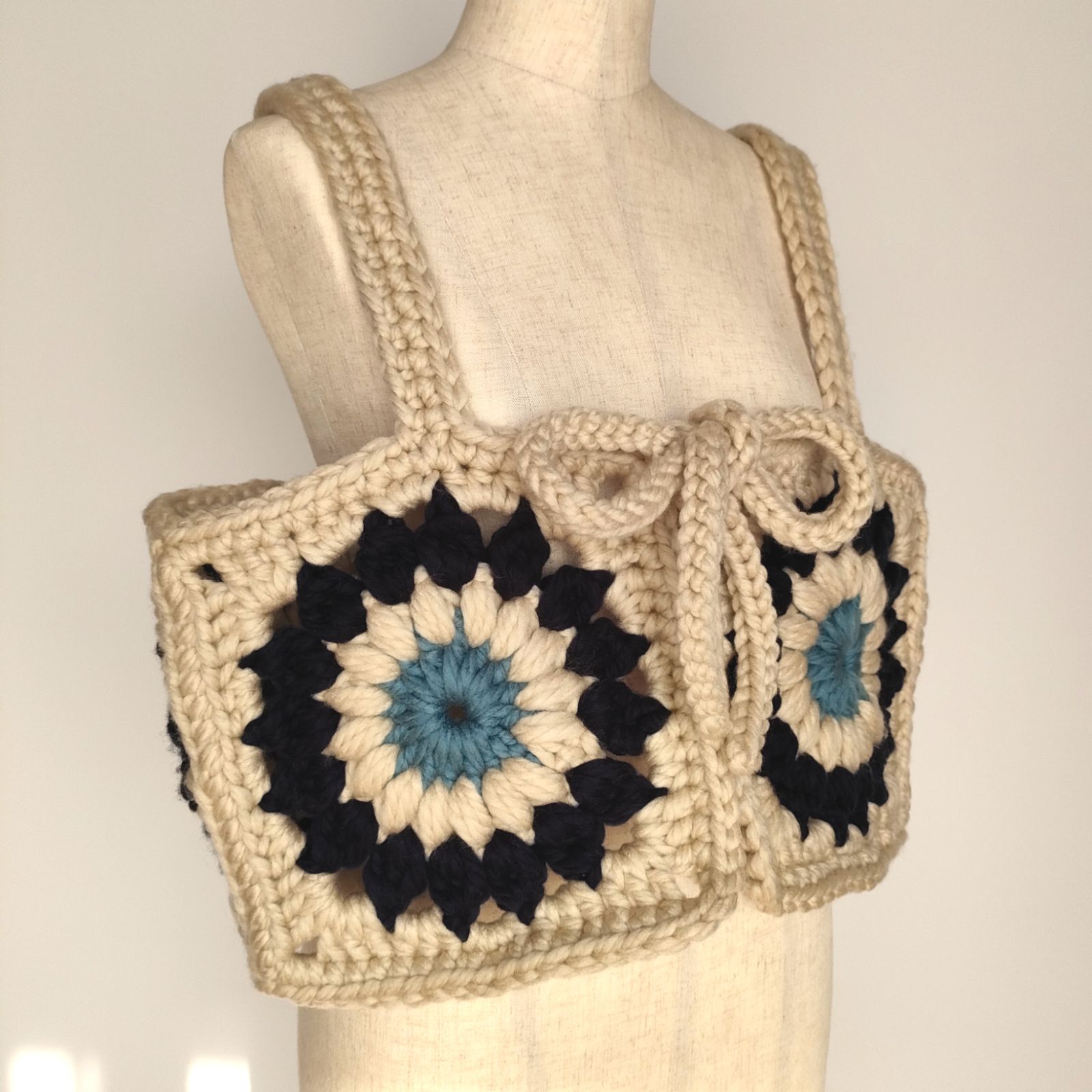  クロシェビスチェ モチーフ ベージュ ビスチェ ベスト ジレ ビスチェ