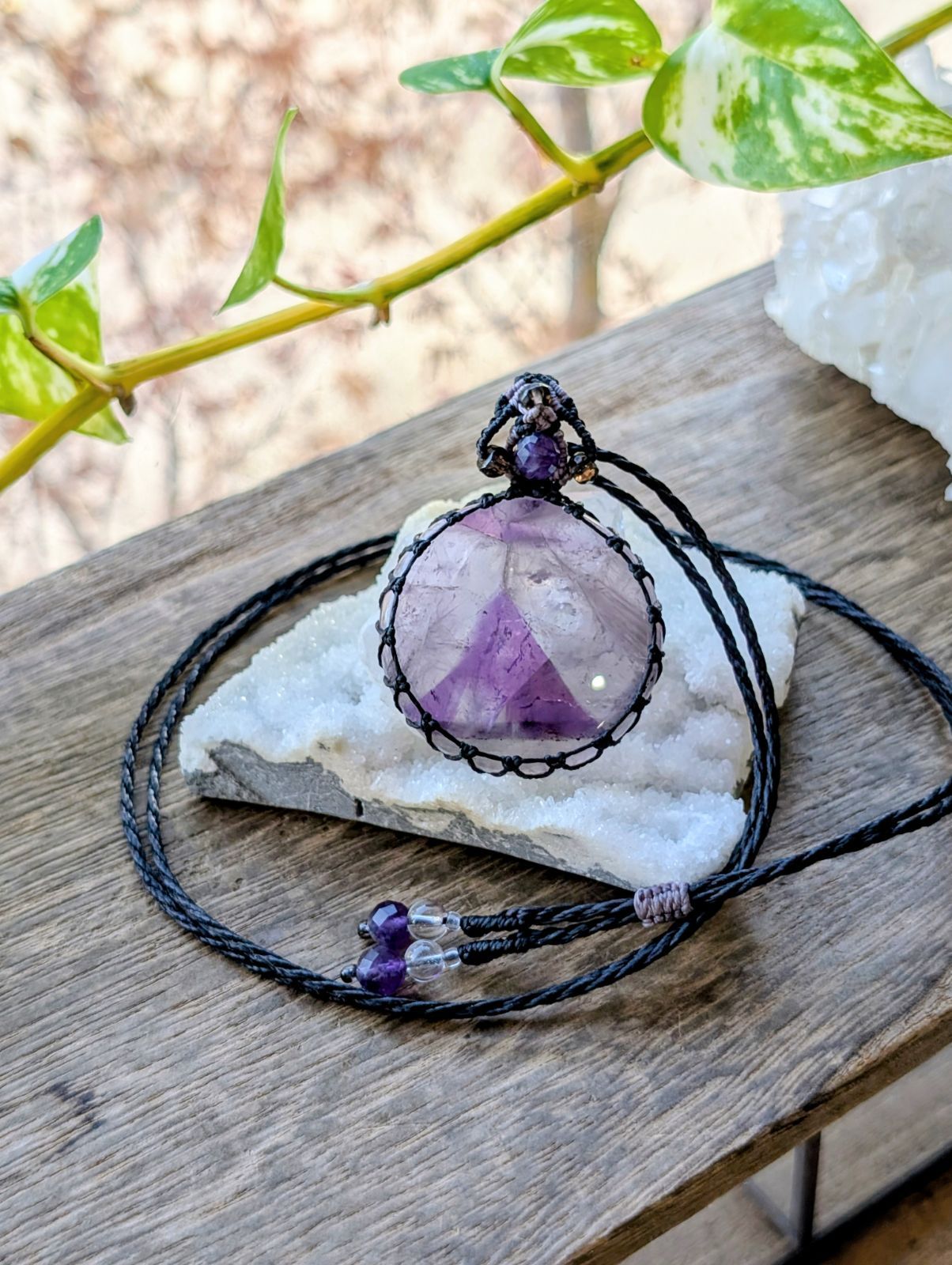 マクラメ編みネックレス 487