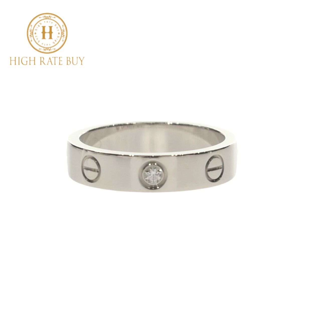 ♥品 Cartier カルティエ ミニラブリング 1 P ダイヤモンド K 18 WG 750 ホワイトゴールド 指輪 ジュエリー 8号 48 レディース アクセサリー