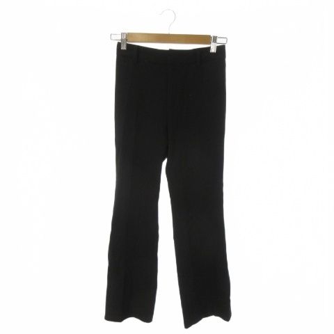 リジエール Lisiere FEMME スラックスパンツ ストレート アンクル 小さいサイズ 34 黒 ブラック サイドスリット AO 25 GY 99