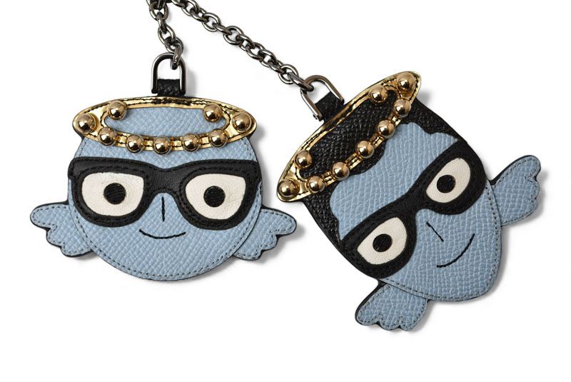 ドルチェアンドガッバーナ キーリング キーホルダー DOLCE-GABBANA D-G チャーム バッグチャーム レザー ec-21776 ライトブルー