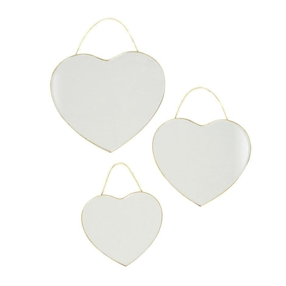 ローラアシュレイ 壁掛けハート型ミラー 鏡 3点セット