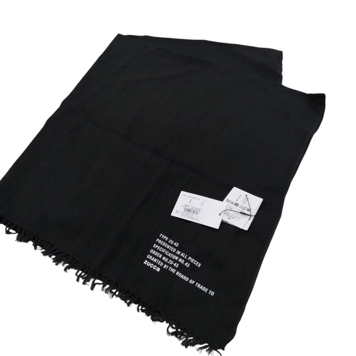 【新品】 zucca ズッカ 2way 大判 ストール シルクコットン 黒色 ZUCCa（ズッカ）の「2wayシルクコットンストール / ストール / (O