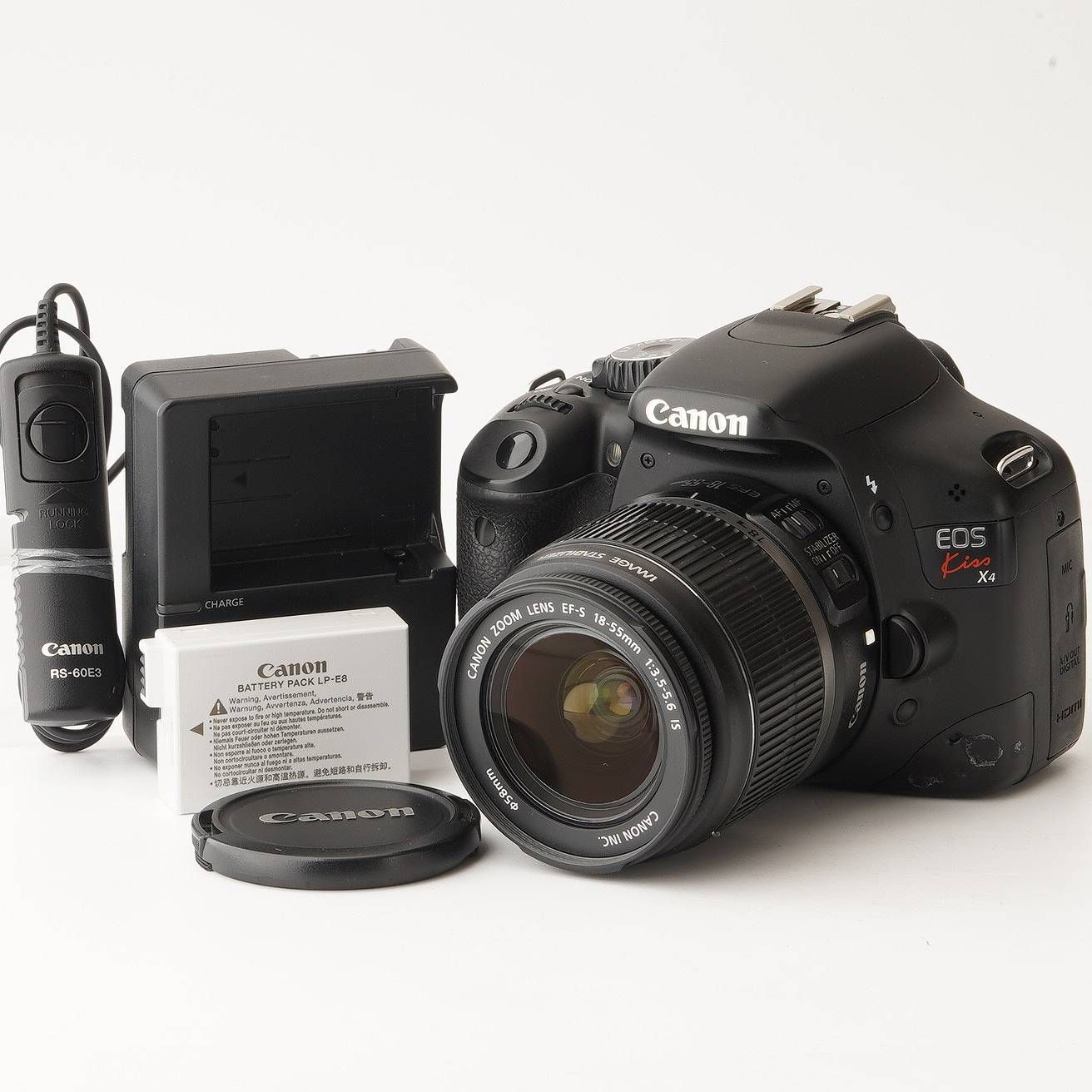 返品保証】 キャノン Canon EOS Kiss X4 EF-S 18-55mm F3.5-5.6 II USM