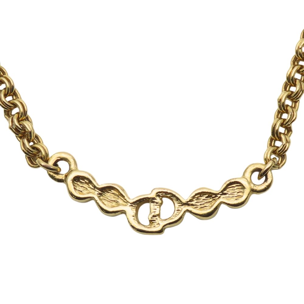 クリスチャンディオール ネックレス CDロゴ ゴールドメッキ ラインストーン クリスチャンディオール 小売 ネックレス CDロゴ メタル ライン