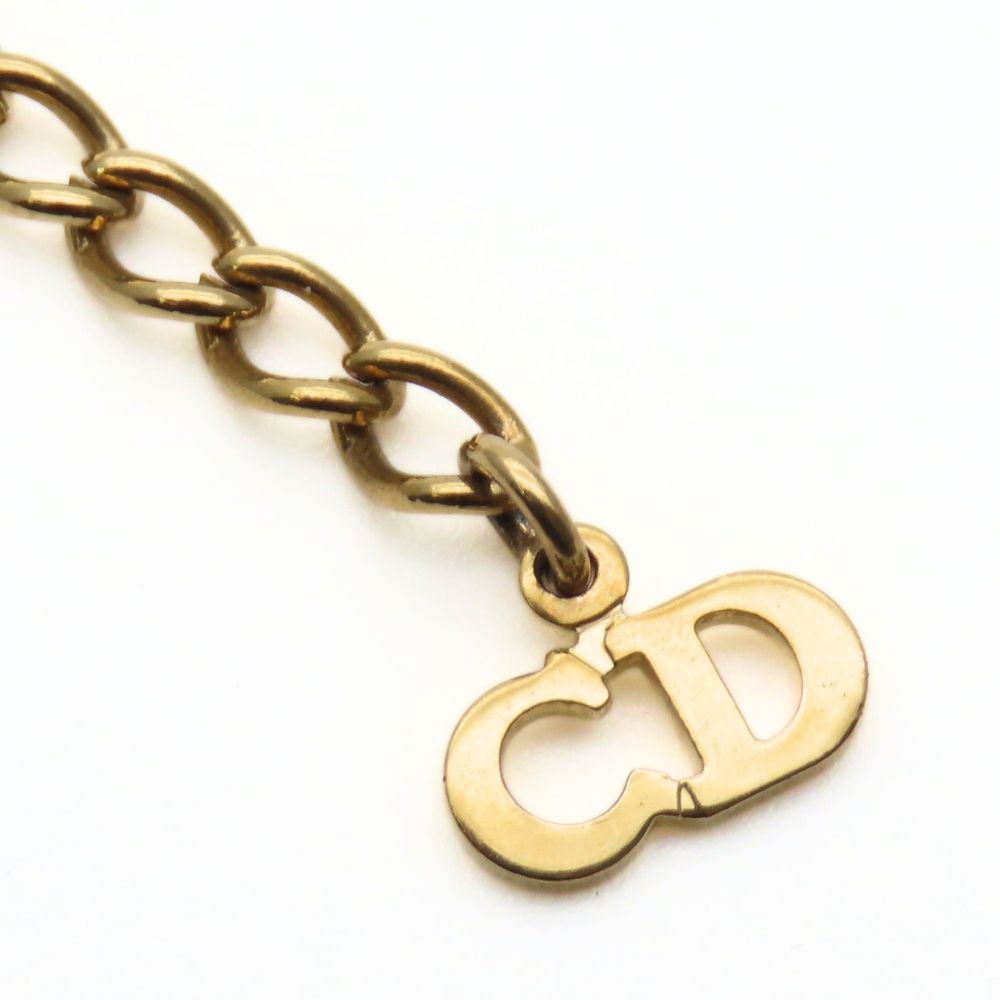【美品】クリスチャン ディオール　Dior　CDロゴ　ストーン　ネックレス Christian Dior CDロゴネックレス メレストーン
